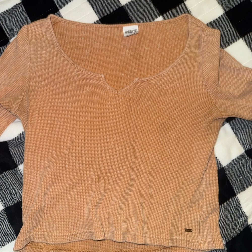 PINK Victoria's Secret Tan Ribbed Sweater